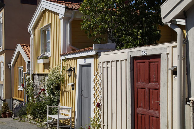Typische Holzhäuser auf der Insel Öland Typische Holzhäuser auf der Insel Öland